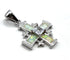 Sterling Silver with Opal Jerusalem Cross Pendant